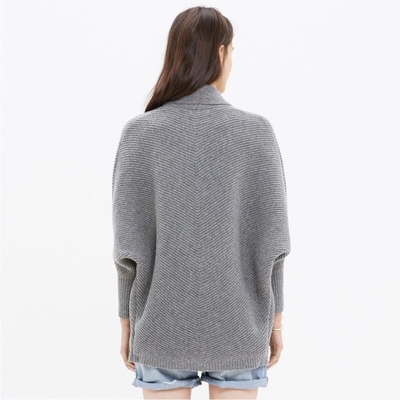 Madewell Heather Gray Women's 100% Merino Wool Sculptor Open Cardigan Sz M/L - Picture 3 of 15